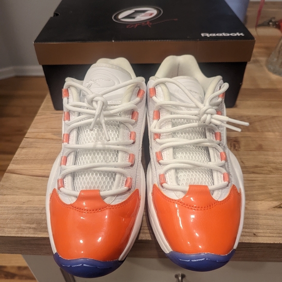 Reebok Question Low Patent Toe Orange - Picture 2 of 8